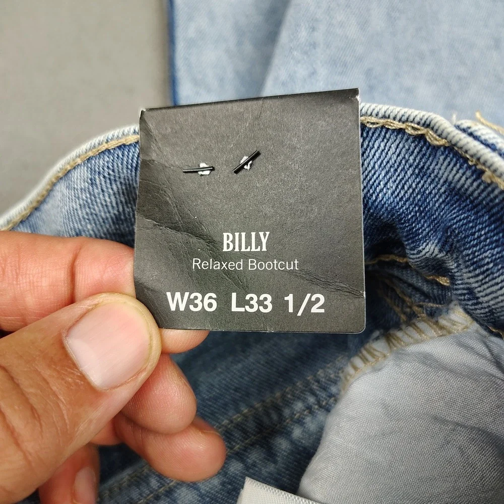 TRUE RELIGION BILLY Jeans Flap Pocket Stretchy 36x33½ Relax Bootcut Denim NEW